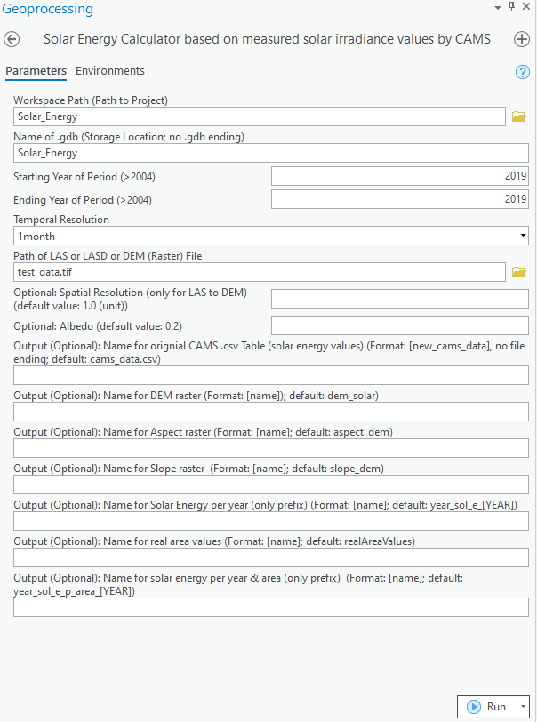 Solar Energy Calculator Interface